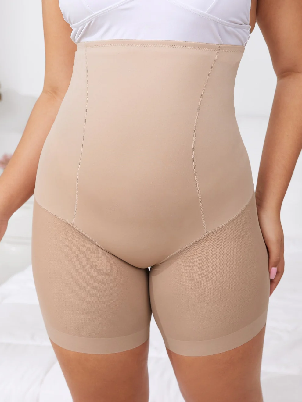 Plus Contrast Mesh Shapewear Bottom — view 2