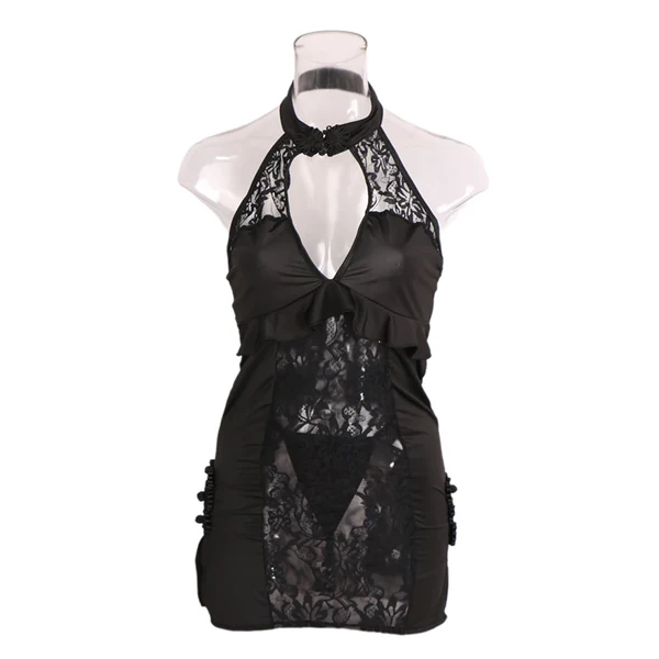 Collar Open Neck Sexy Mesh Lingerie — view 2