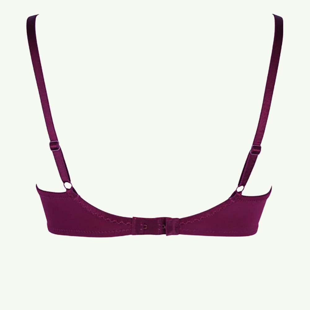 Wired & Light Padded T-Shirt Bra in Burgundy | Bridal Bra Collection — view 2