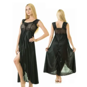 Elegant 1 Piece Cross Cut Long Nightie