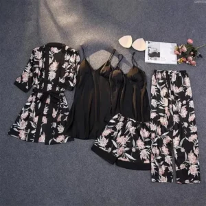 Bridal Silk 5pcs Nightgown set