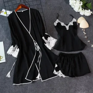 Embry Bridal Silk 3pcs Nightgown set
