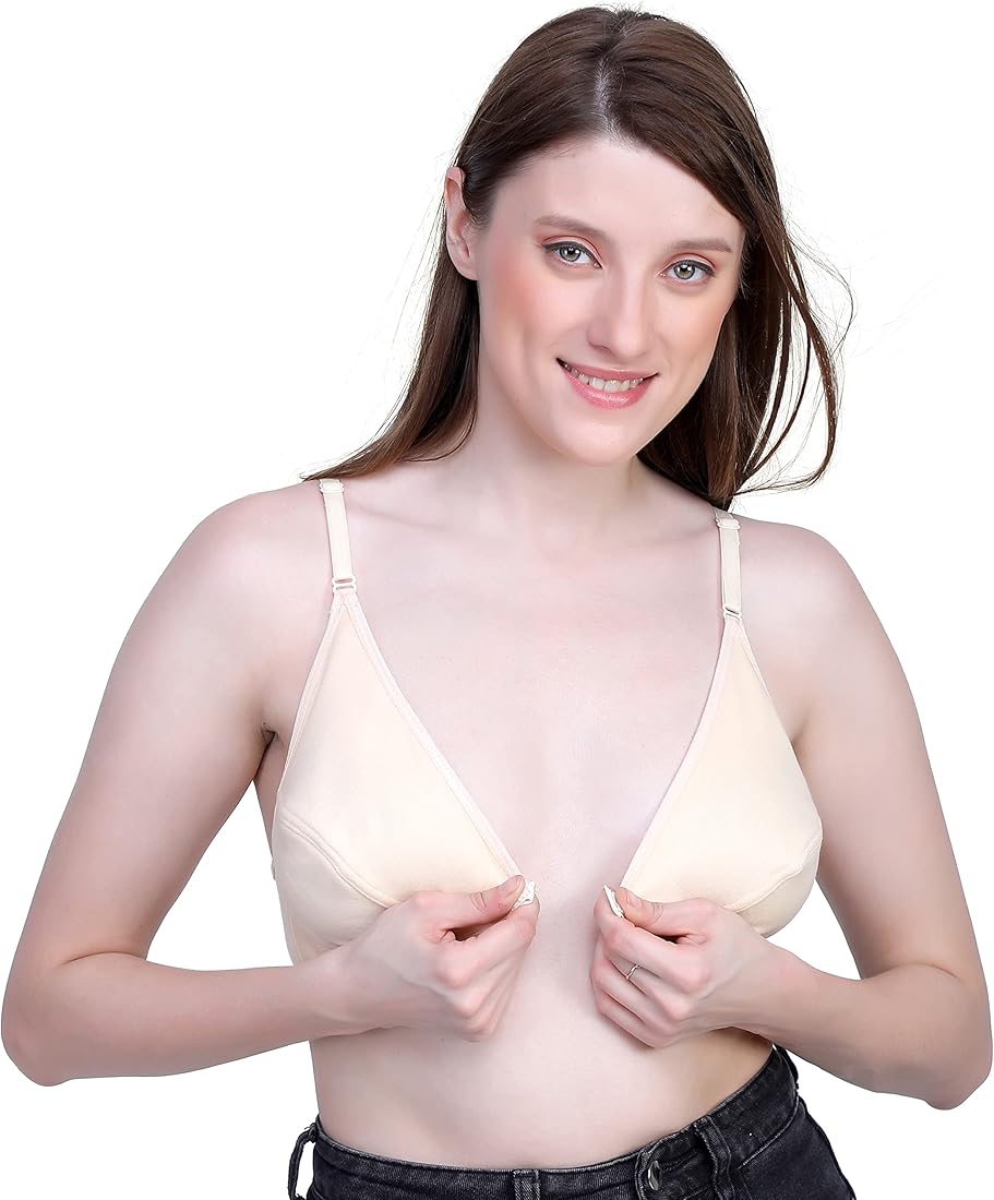 Front Open cotton t shirt bra