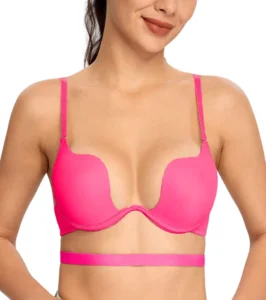 pink plunge bra