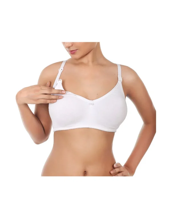 Double Layered Wire-Free Nursing Bra – White