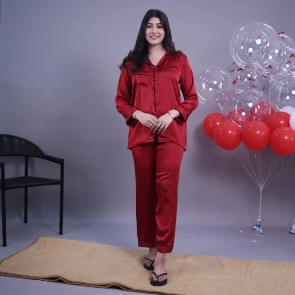 Maroon Silk PJs