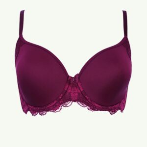 burgundy t shirt bra