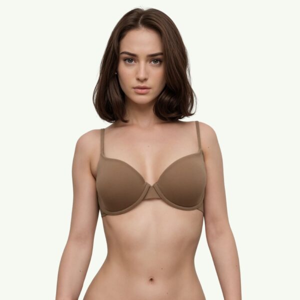 padded, wired beige color t shirt bra