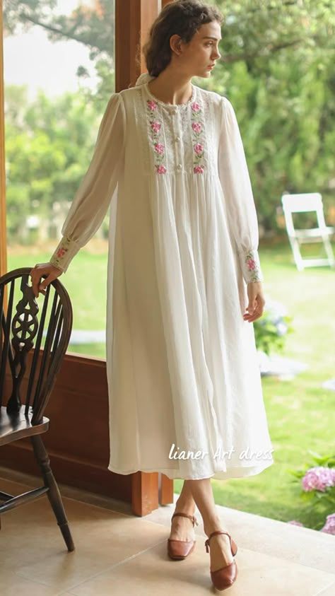 Embroidered Nighty Design for Pakistani Women
